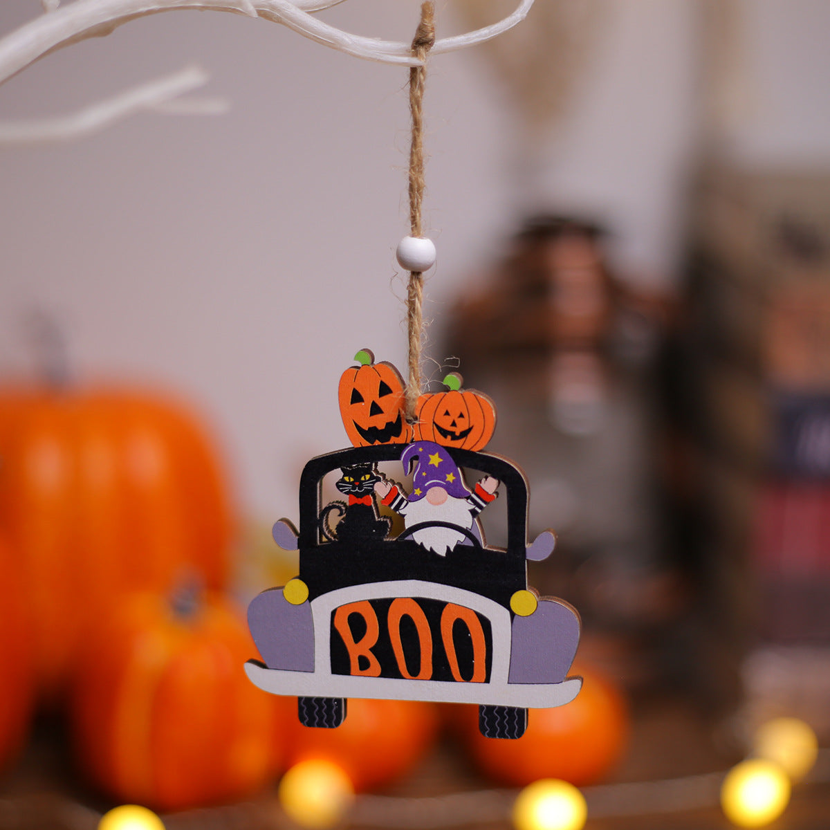 Halloween Wooden Car Ornaments - Set of 2 Tiered Tray Decor