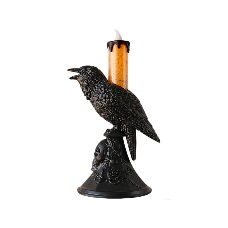 Halloween Crow Lantern for Eerie Tabletop Centerpiece