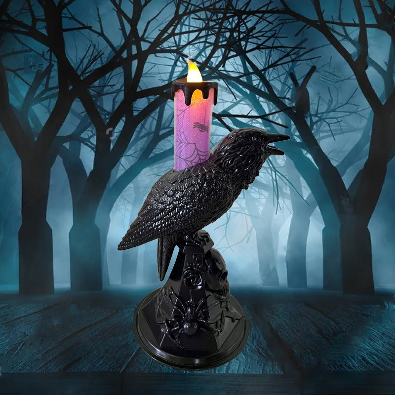 Halloween Crow Lantern for Eerie Tabletop Centerpiece