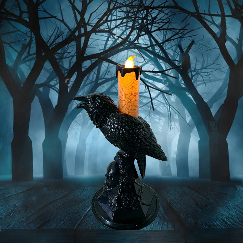 Halloween Crow Lantern for Eerie Tabletop Centerpiece