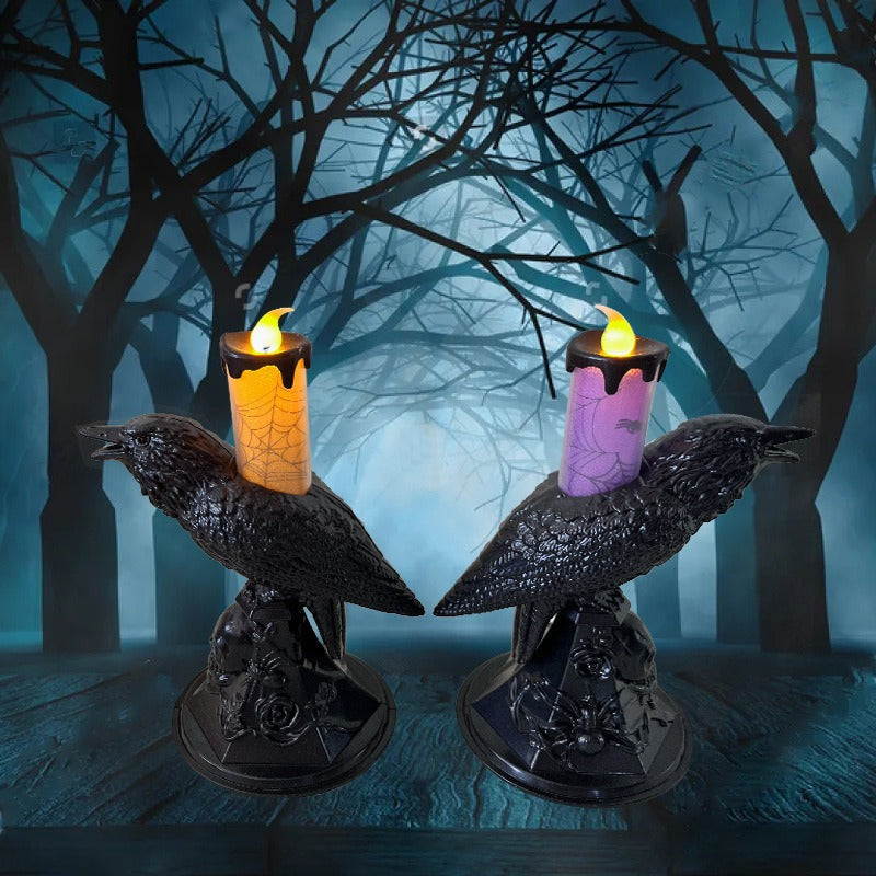 Halloween Crow Lantern for Eerie Tabletop Centerpiece