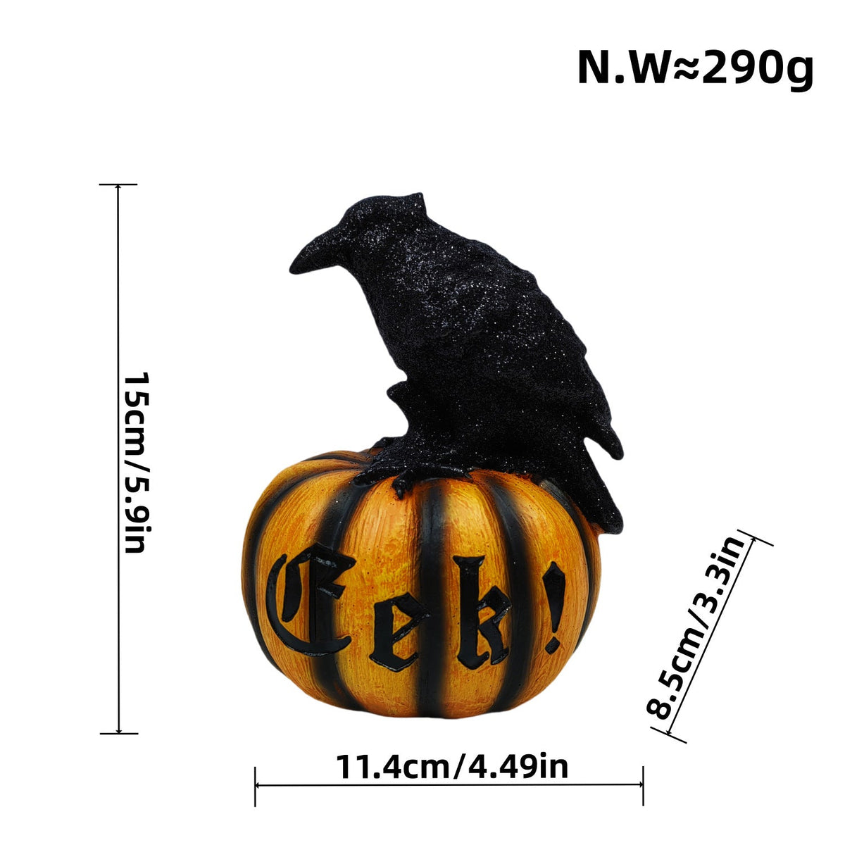 Halloween Crow Pumpkin Ornament for Spooky Displays