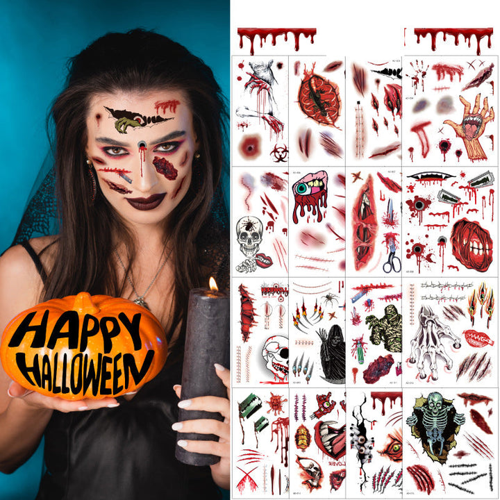 Halloween Temporary Tattoo Stickers for Scary Scars