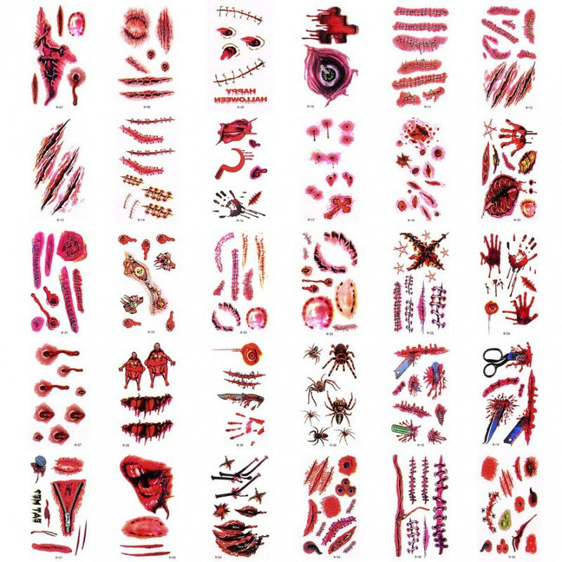 Halloween Temporary Tattoo Stickers for Scary Scars