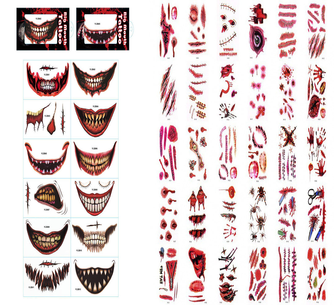 Halloween Temporary Tattoo Stickers for Scary Scars
