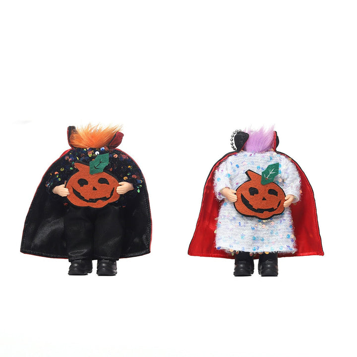 Halloween Pumpkin Ornaments, Sparkly Character Pair