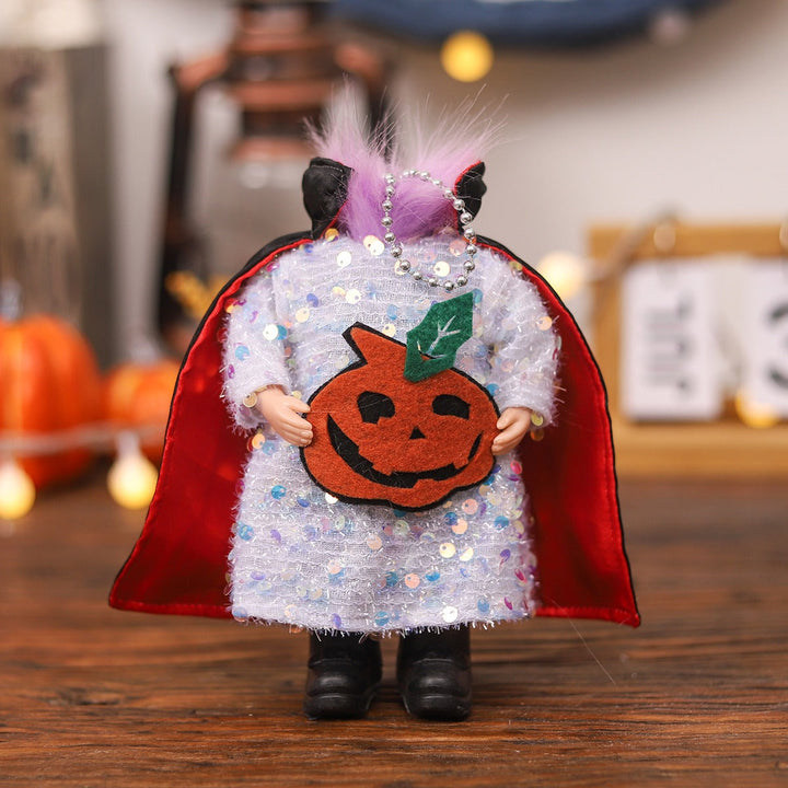 Halloween Pumpkin Ornaments, Sparkly Character Pair