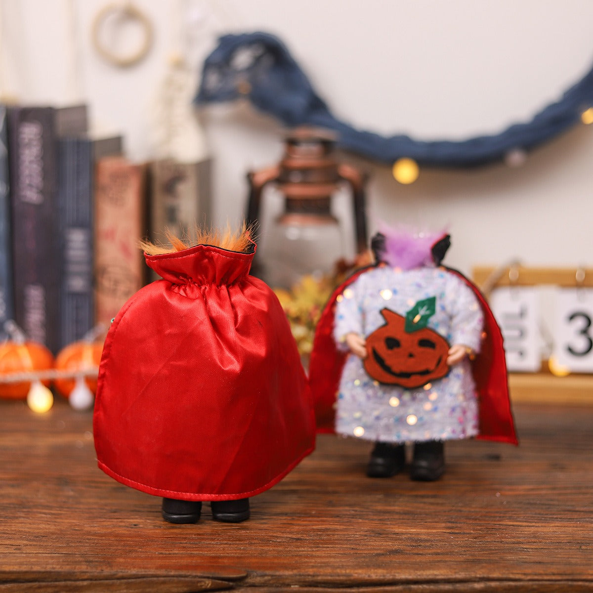 Halloween Pumpkin Ornaments, Sparkly Character Pair