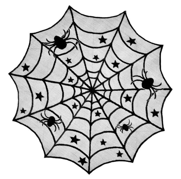 Black Spiderweb Table Runner for Halloween Party Decor