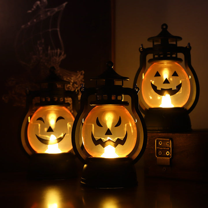 LED Pumpkin Lantern: Retro Halloween Tabletop Glow