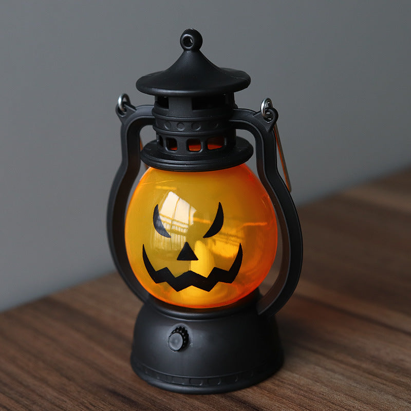 LED Pumpkin Lantern: Retro Halloween Tabletop Glow