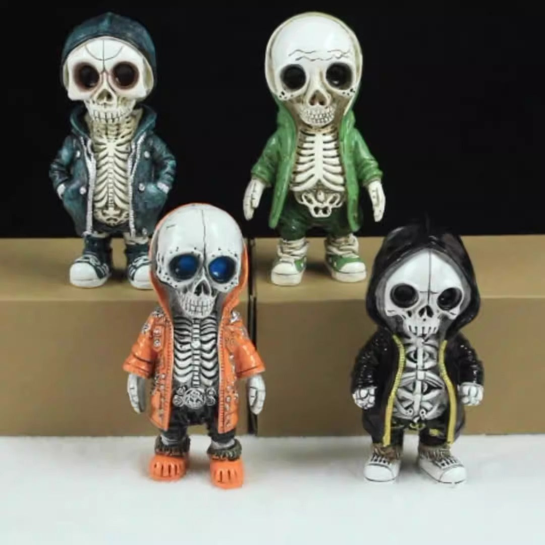 Halloween Skeleton Doll Resin Decor With Gothic Charm