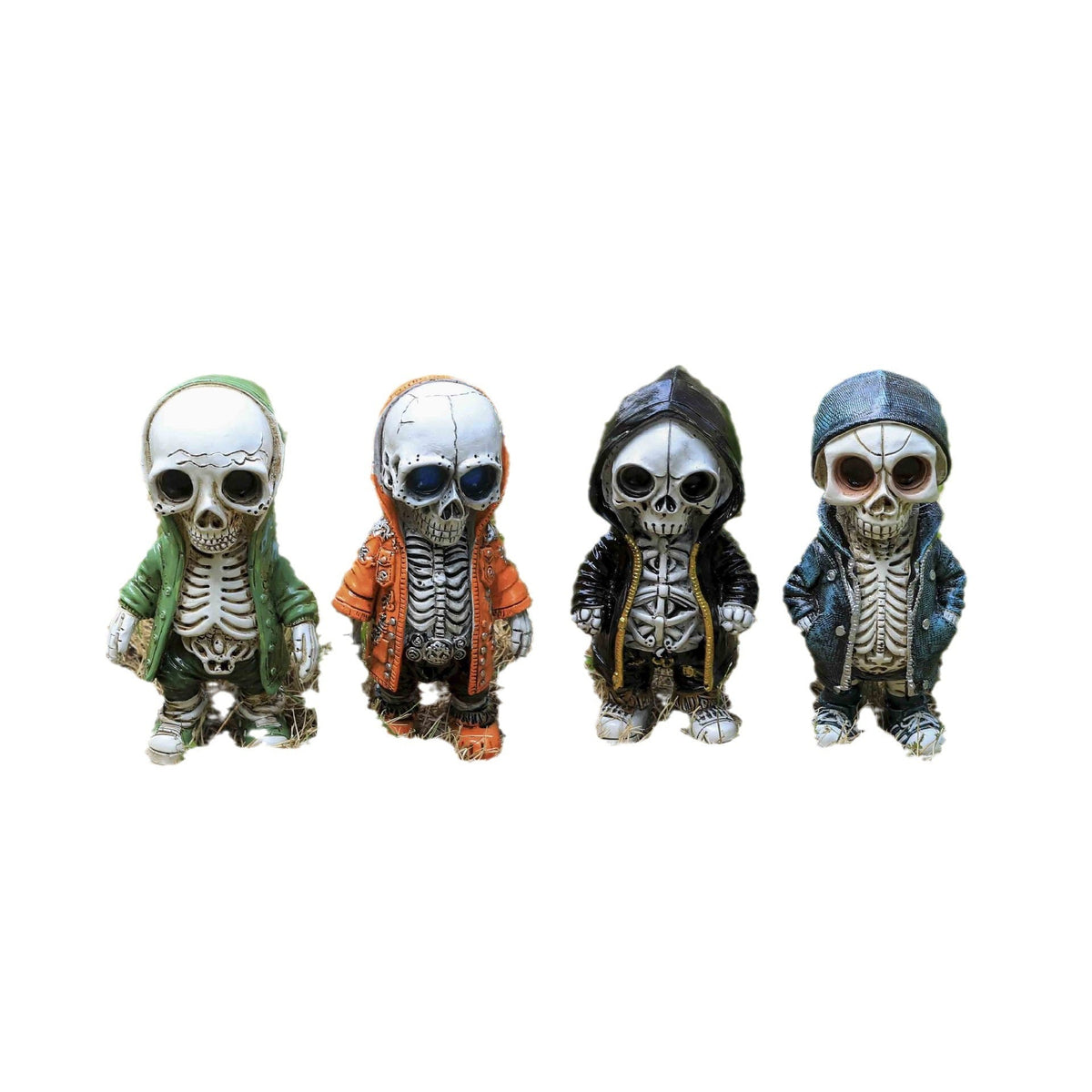 Halloween Skeleton Doll Resin Decor With Gothic Charm