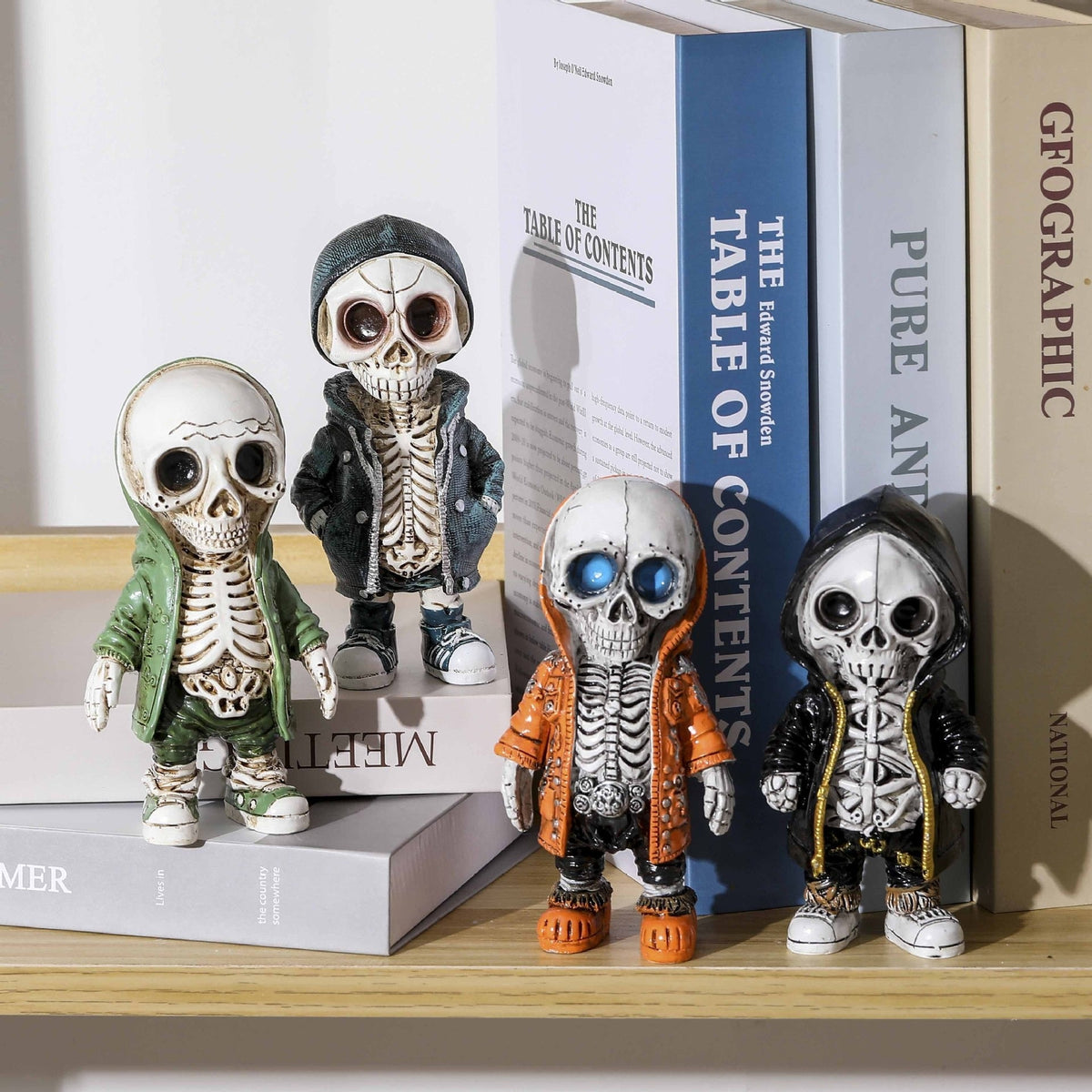 Halloween Skeleton Doll Resin Decor With Gothic Charm
