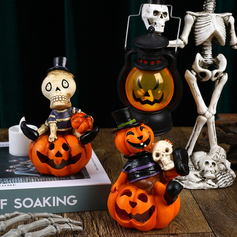 Colorful Luminous Halloween Pumpkin Lantern Centerpiece