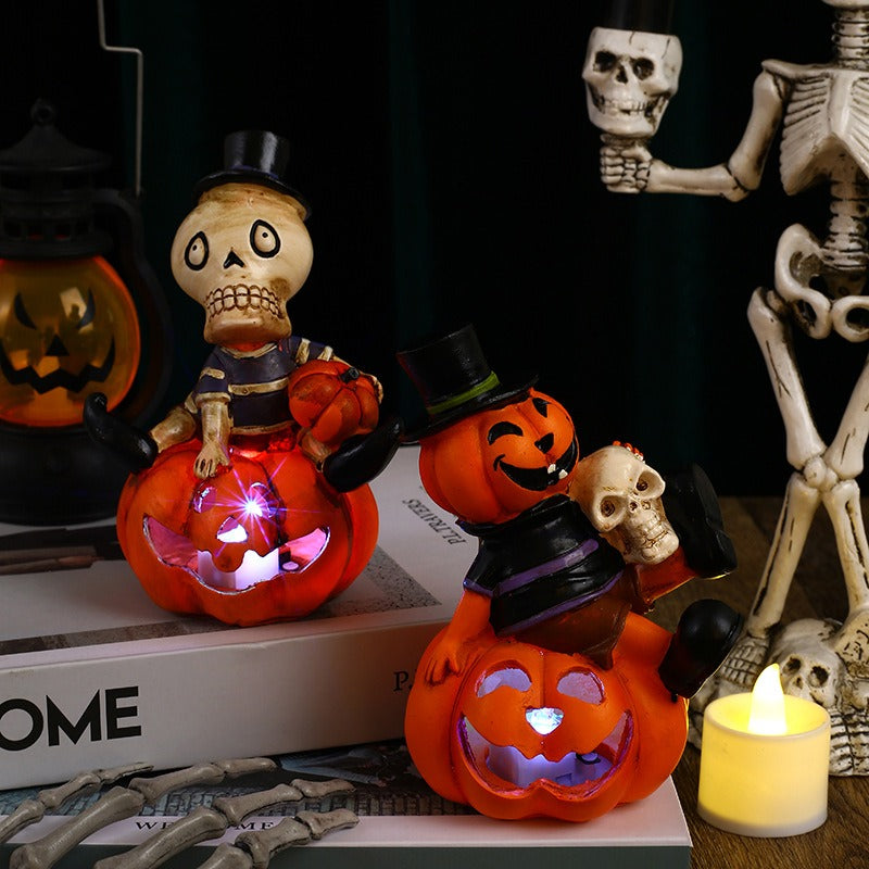 Colorful Luminous Halloween Pumpkin Lantern Centerpiece