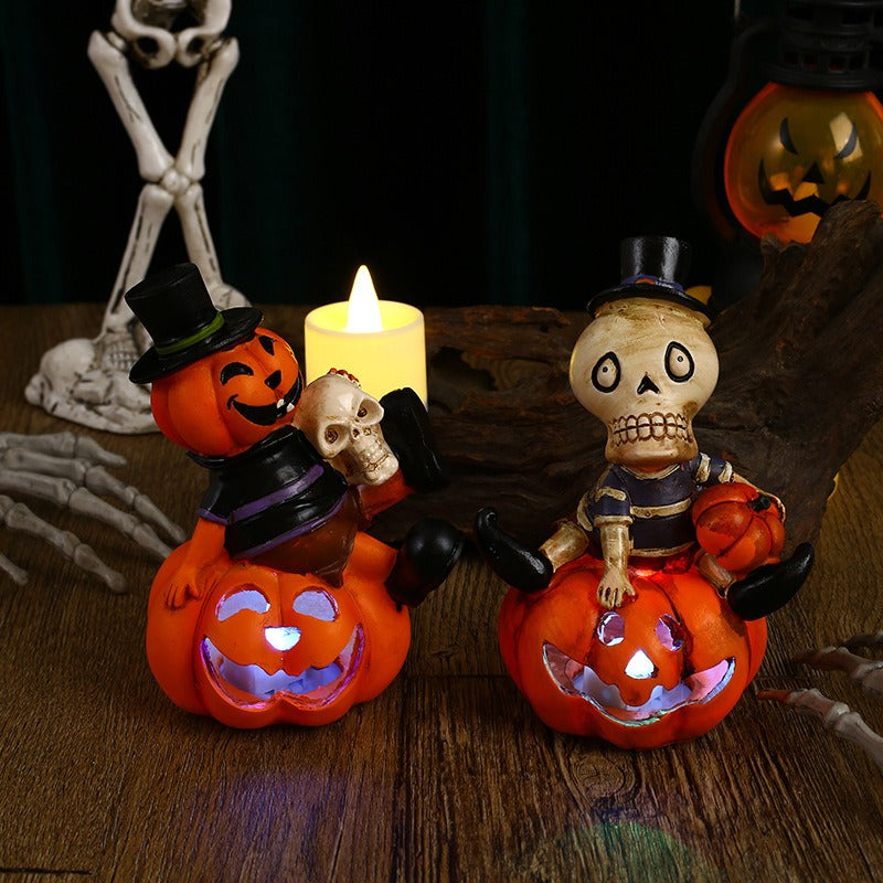 Colorful Luminous Halloween Pumpkin Lantern Centerpiece