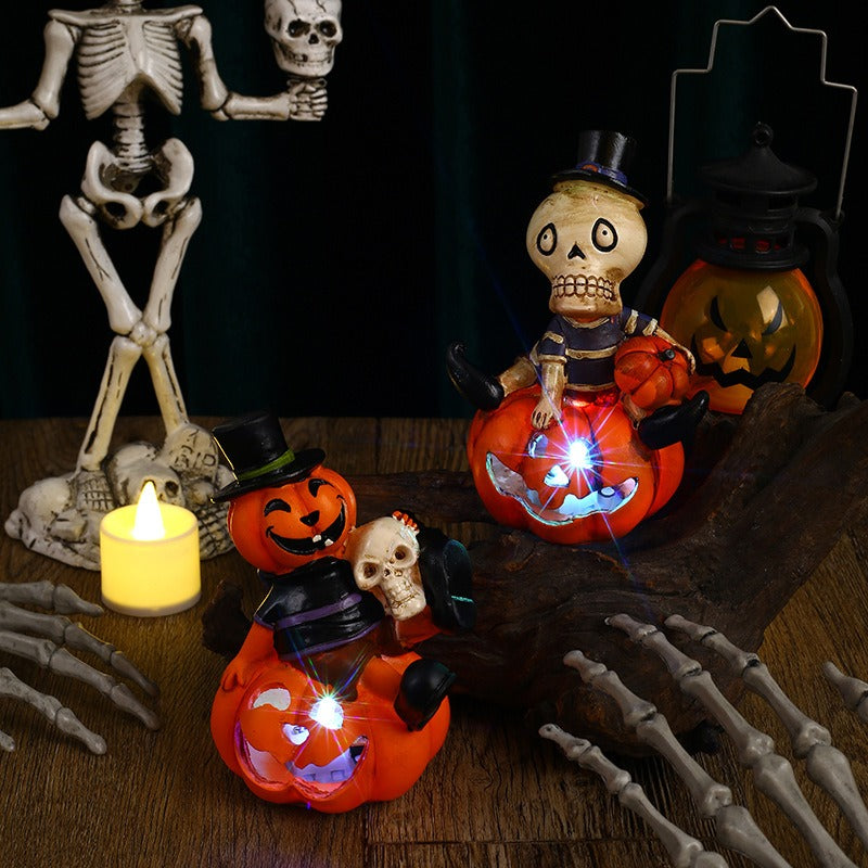 Colorful Luminous Halloween Pumpkin Lantern Centerpiece