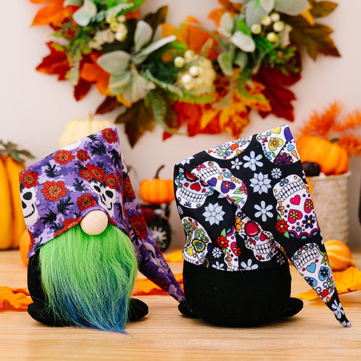 Halloween Gnome Decorations Set of 2 Colorful Hats
