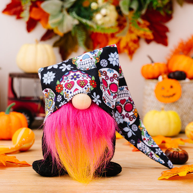 Halloween Gnome Decorations Set of 2 Colorful Hats