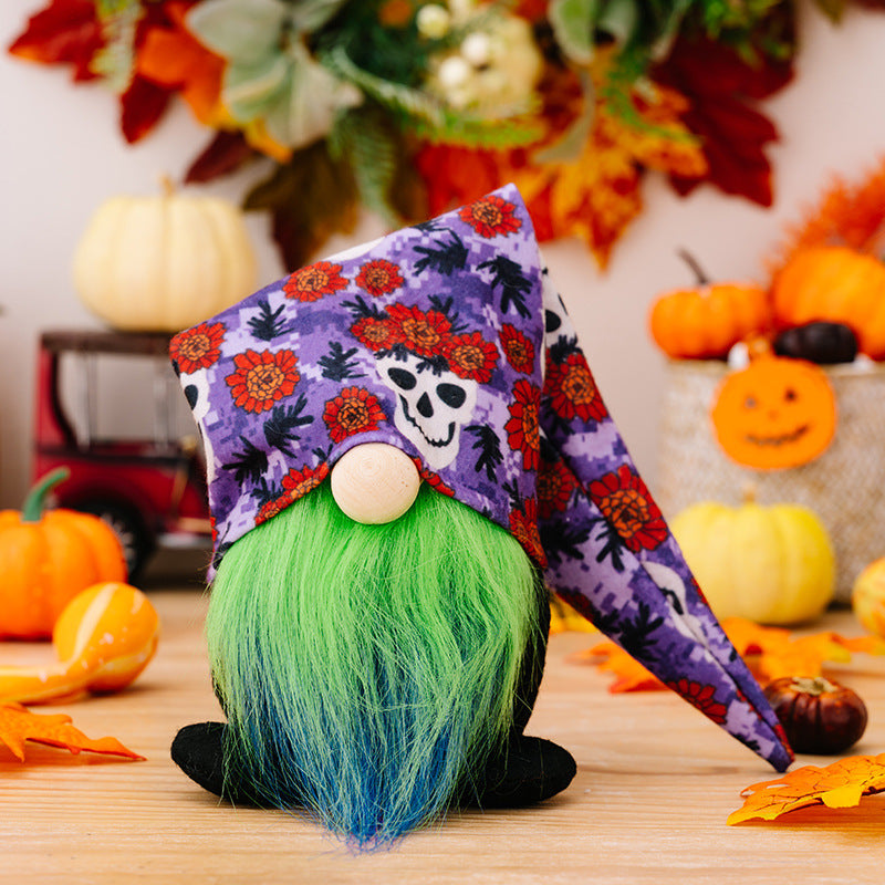 Halloween Gnome Decorations Set of 2 Colorful Hats