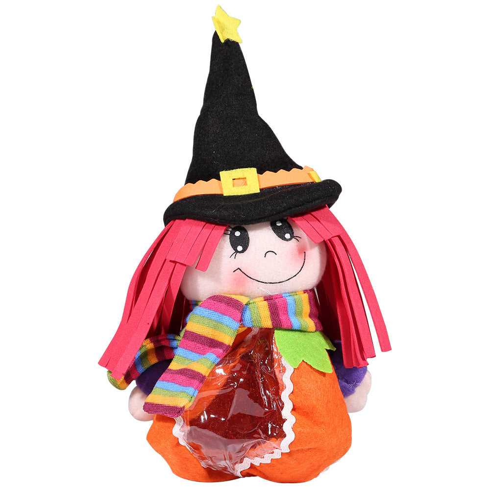 Halloween Witch Plush Candy Holder | Transparent Bag