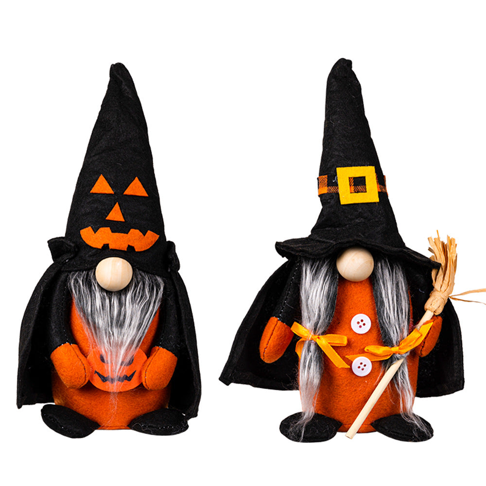 Halloween Gnome Decorations With Pumpkin Witch Charm
