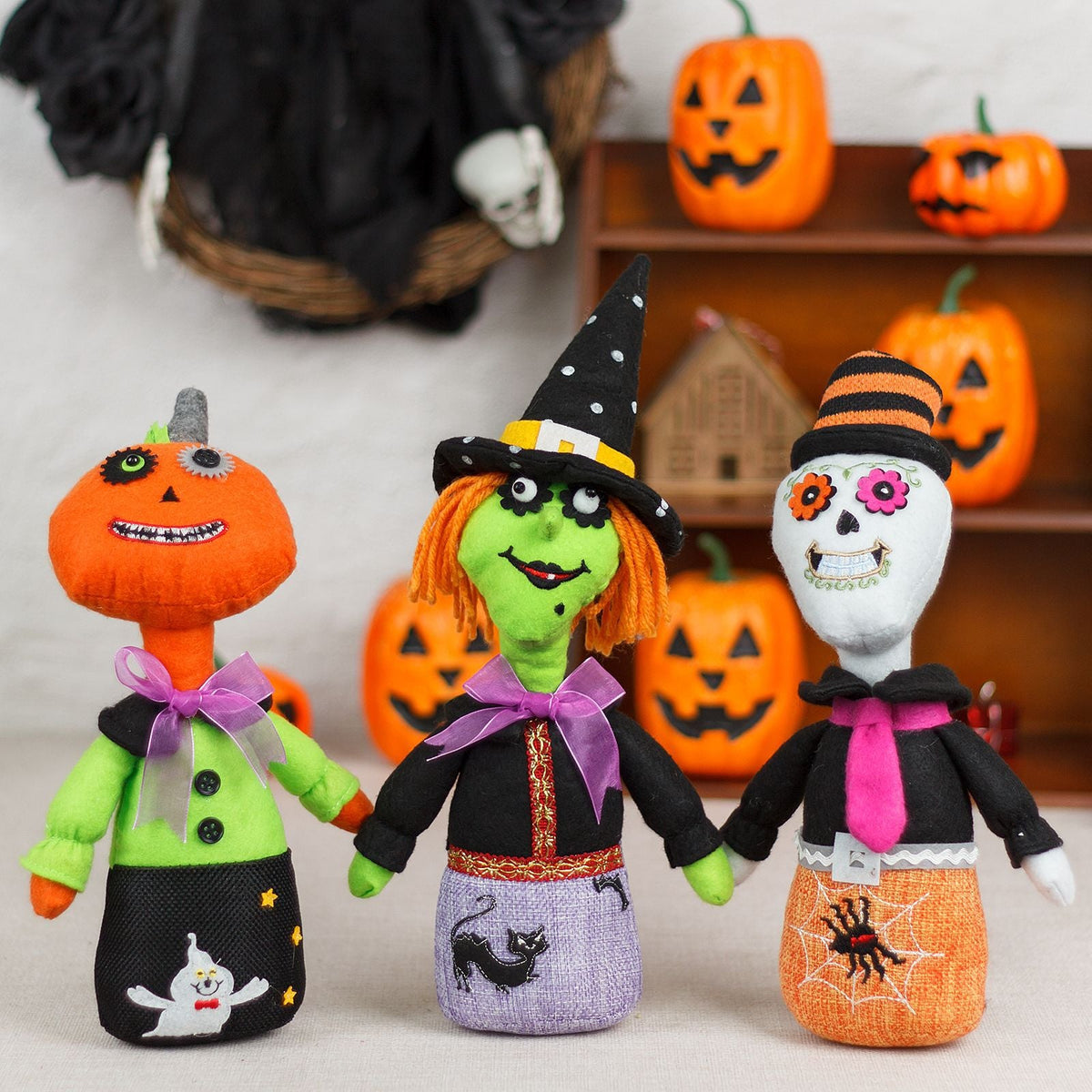 Halloween Ornaments: Playful 3-Piece Character Set