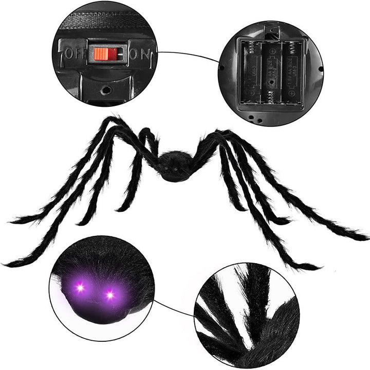 Halloween Spider Decoration with Purple LED Lights