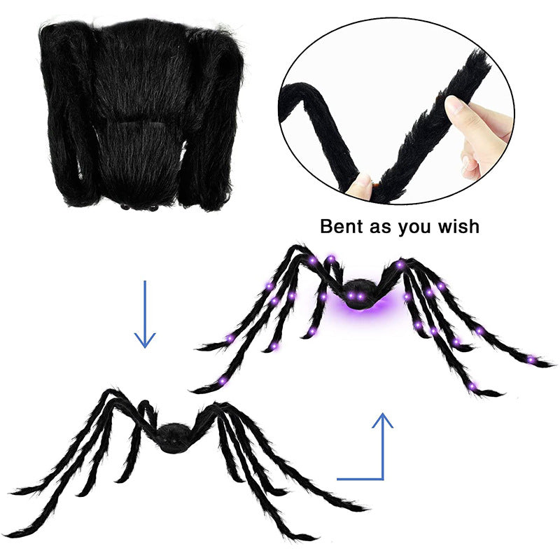 Halloween Spider Decoration with Purple LED Lights