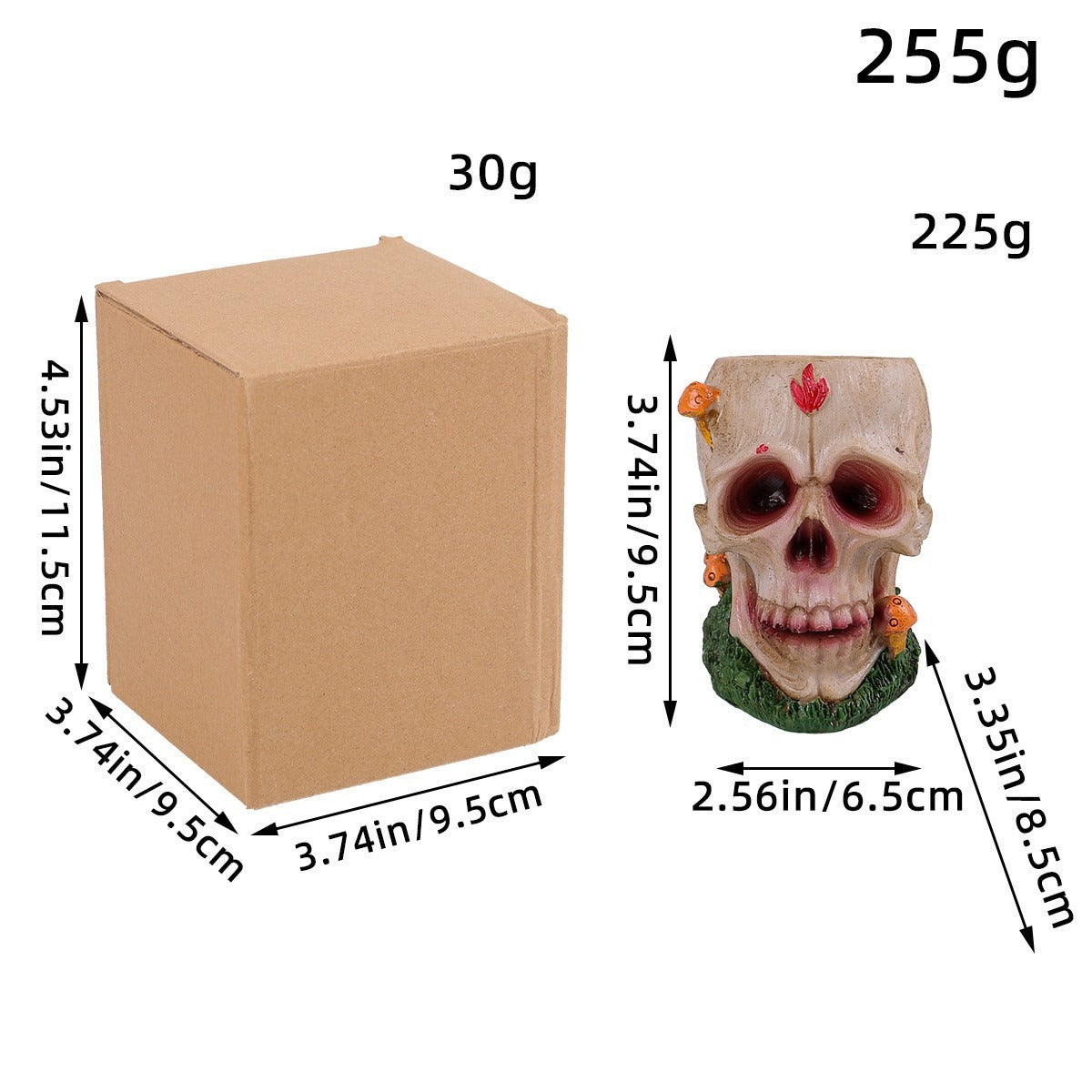 Gothic Skull Ornament for Dramatic Halloween Decor