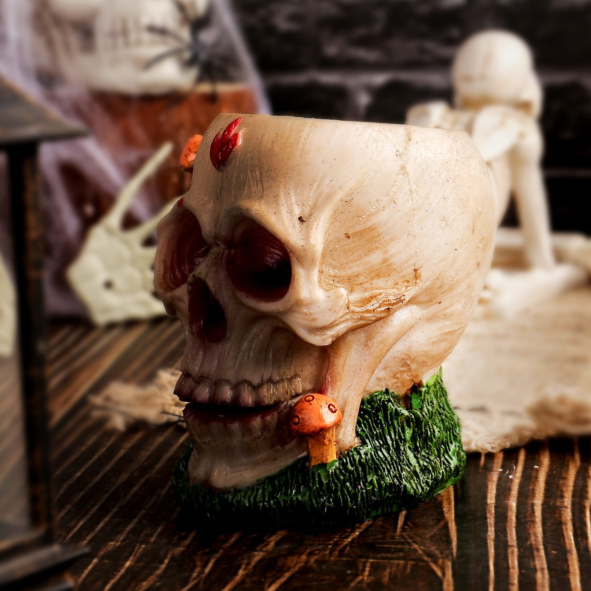 Gothic Skull Ornament for Dramatic Halloween Decor