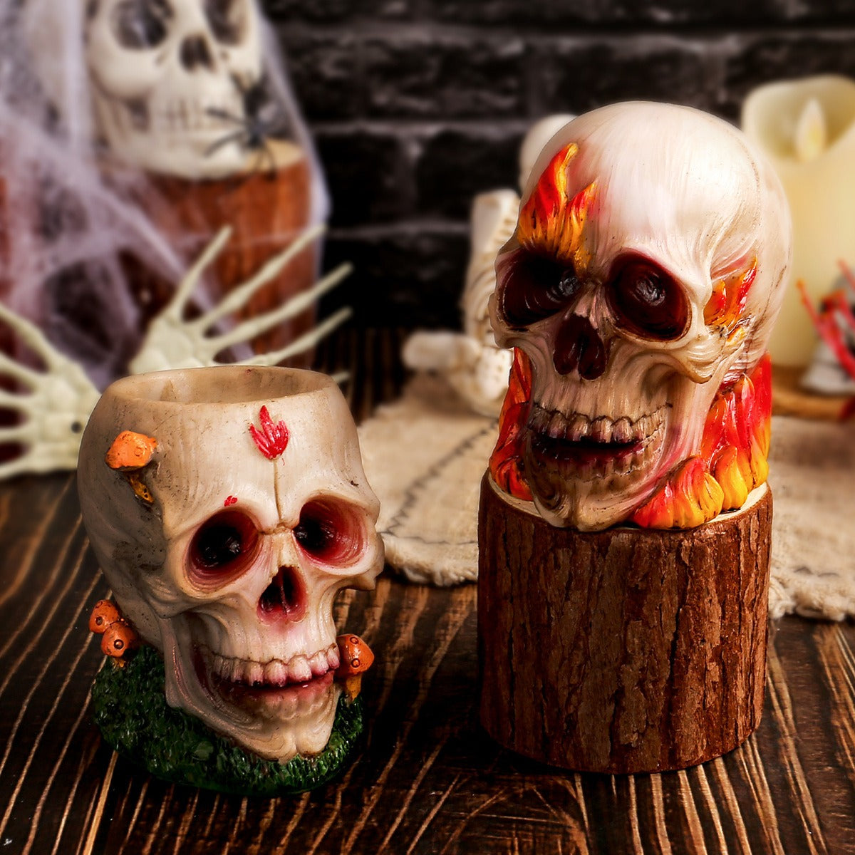 Gothic Skull Ornament for Dramatic Halloween Decor