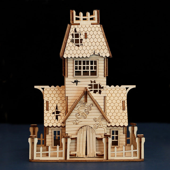Halloween Wooden Puzzle House: Screen-Free Family Decor