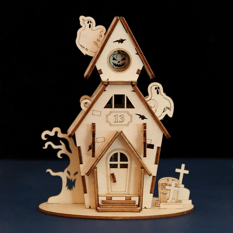 Halloween Wooden Puzzle House: Screen-Free Family Decor