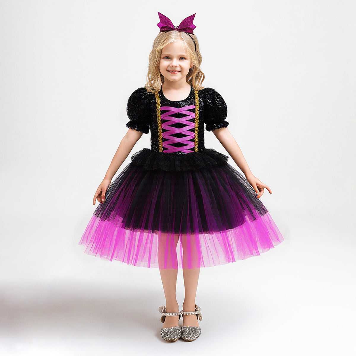 Girls Halloween Sequin Princess Dress Costume