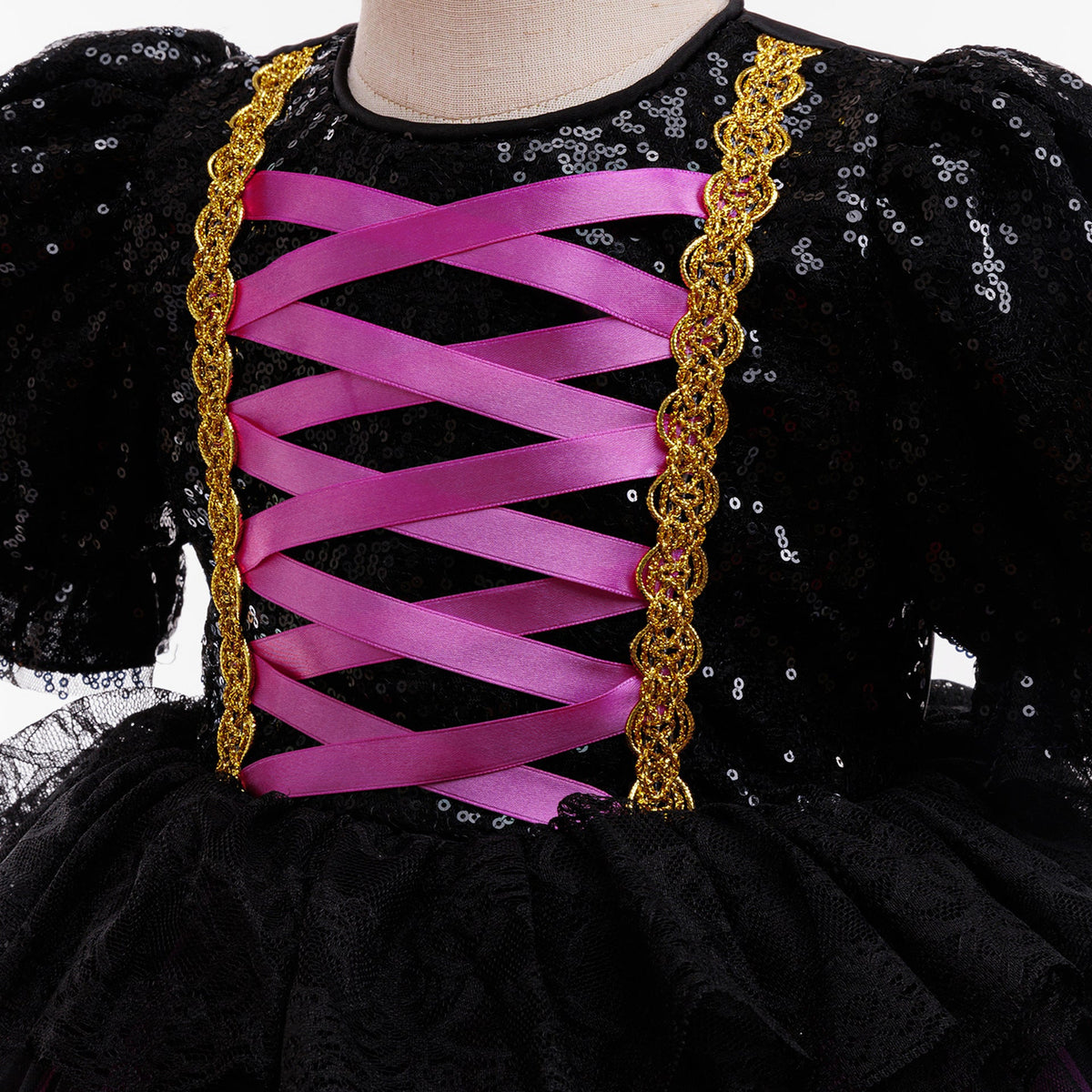 Girls Halloween Sequin Princess Dress Costume
