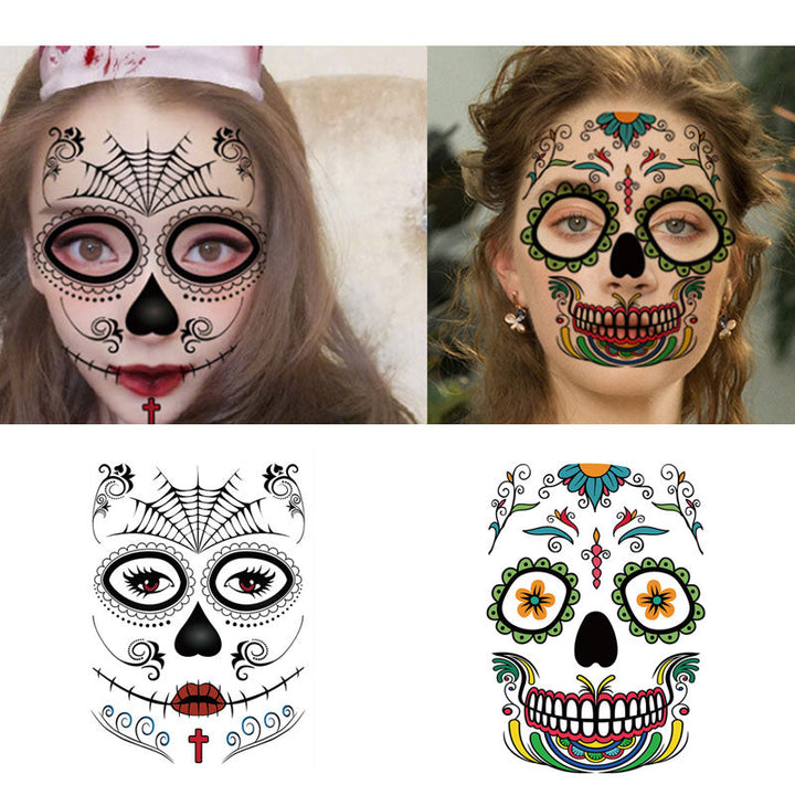Halloween Face Stickers for Quick Sugar-Skull Looks