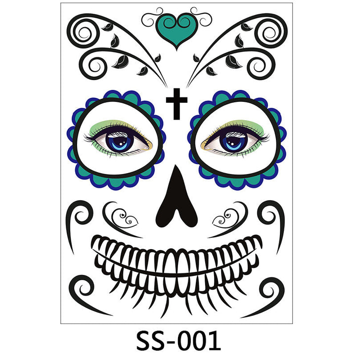 Halloween Face Stickers for Quick Sugar-Skull Looks
