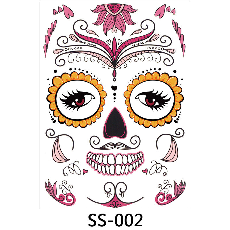 Halloween Face Stickers for Quick Sugar-Skull Looks