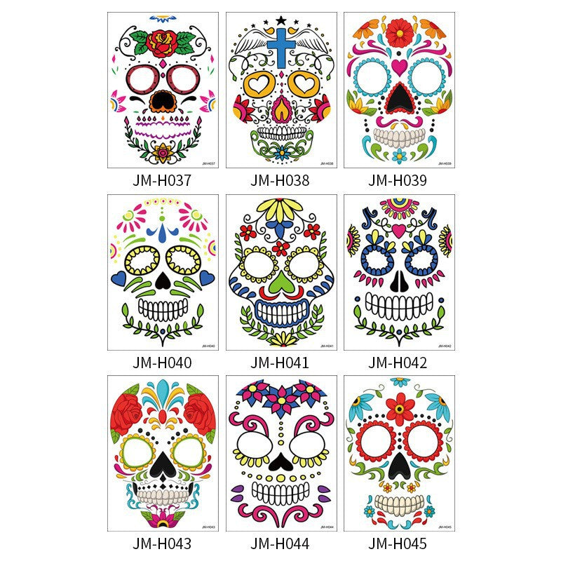 Temporary Face Tattoo Stickers for Halloween Makeup