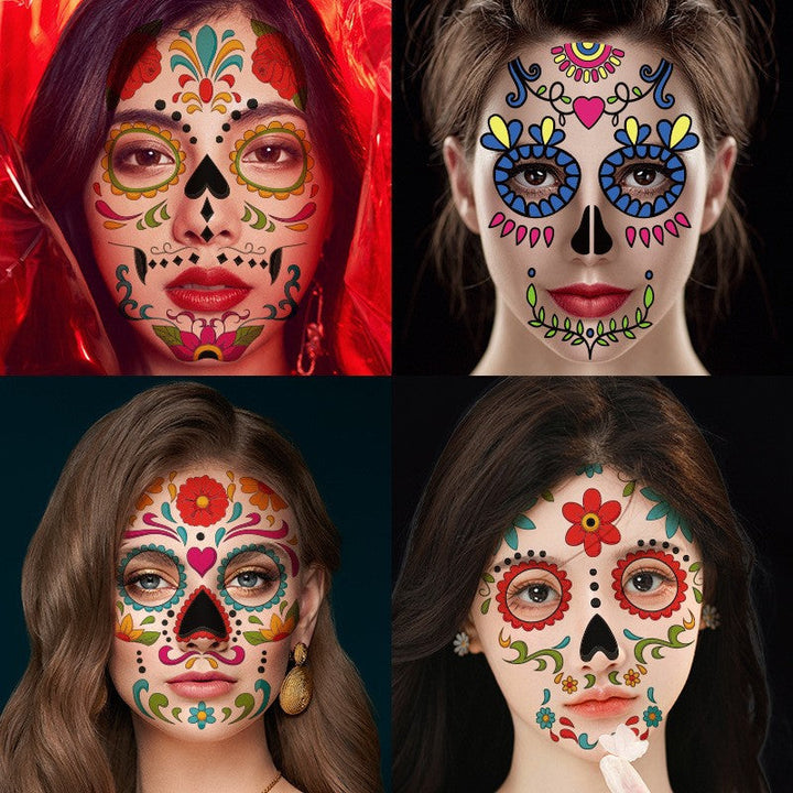Temporary Face Tattoo Stickers for Halloween Makeup