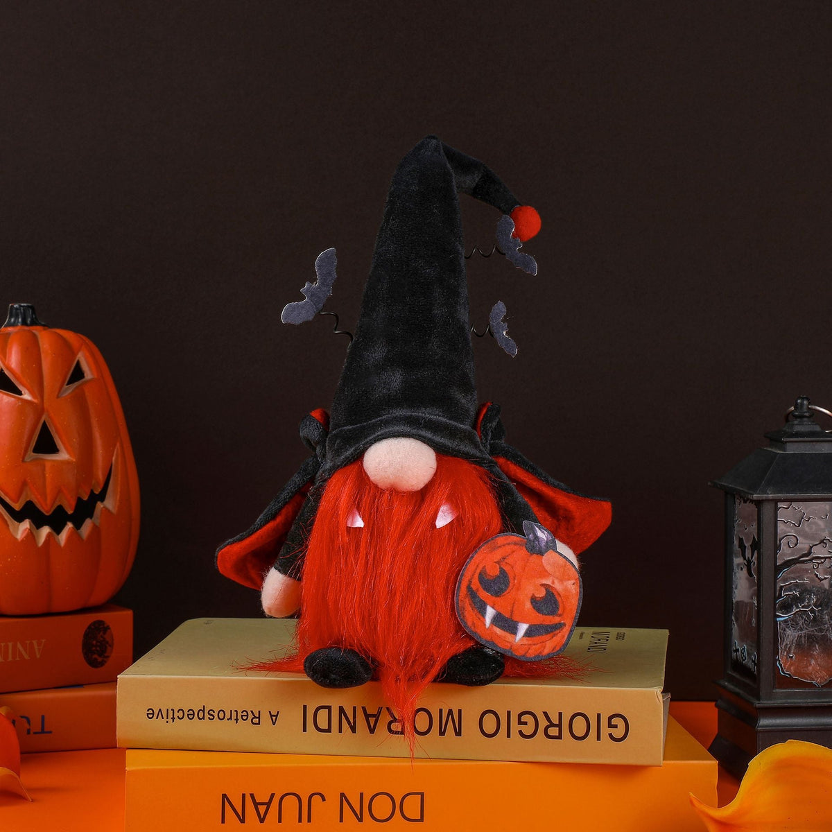 Halloween Pumpkin Doll Set for Spooky Tabletop Decor