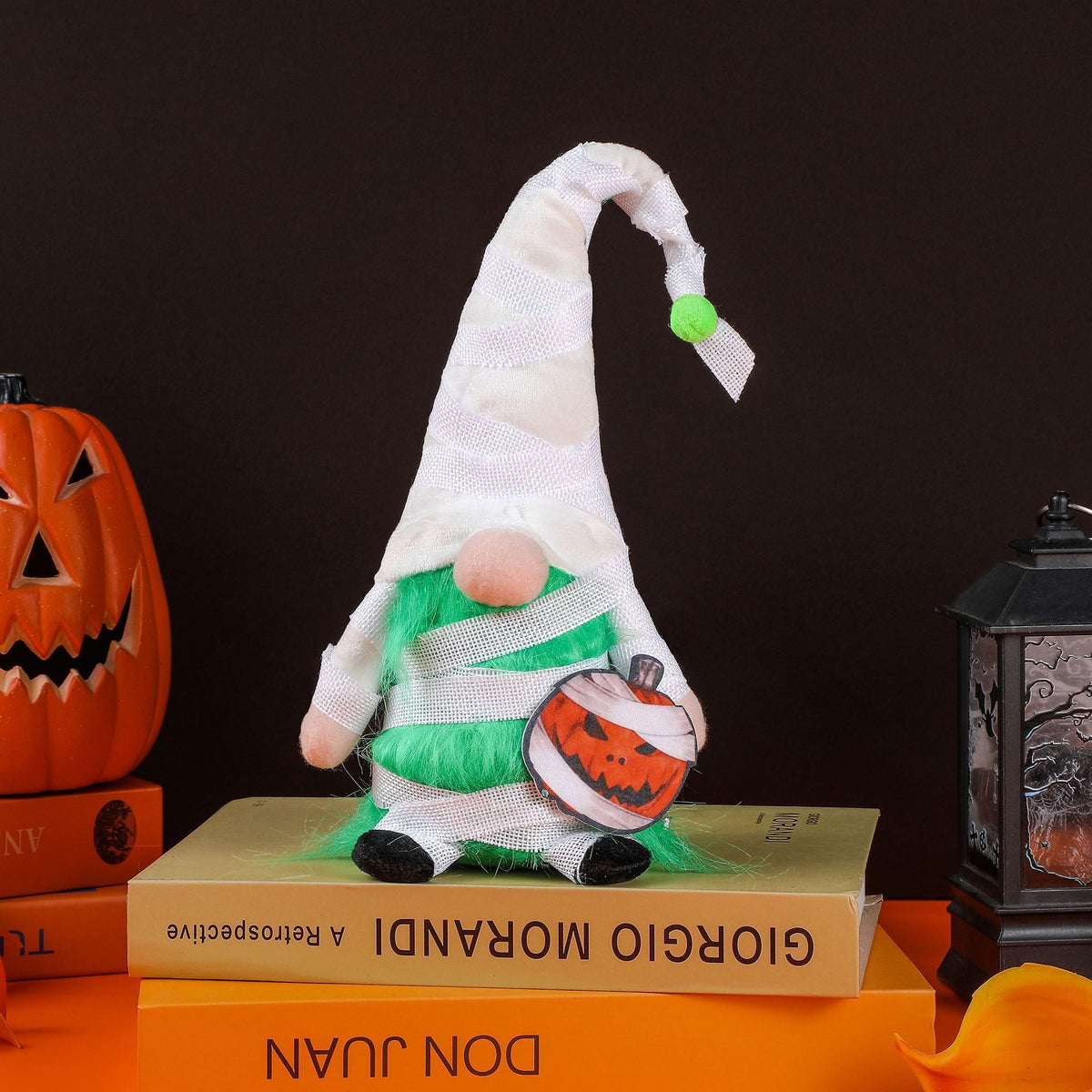 Halloween Pumpkin Doll Set for Spooky Tabletop Decor