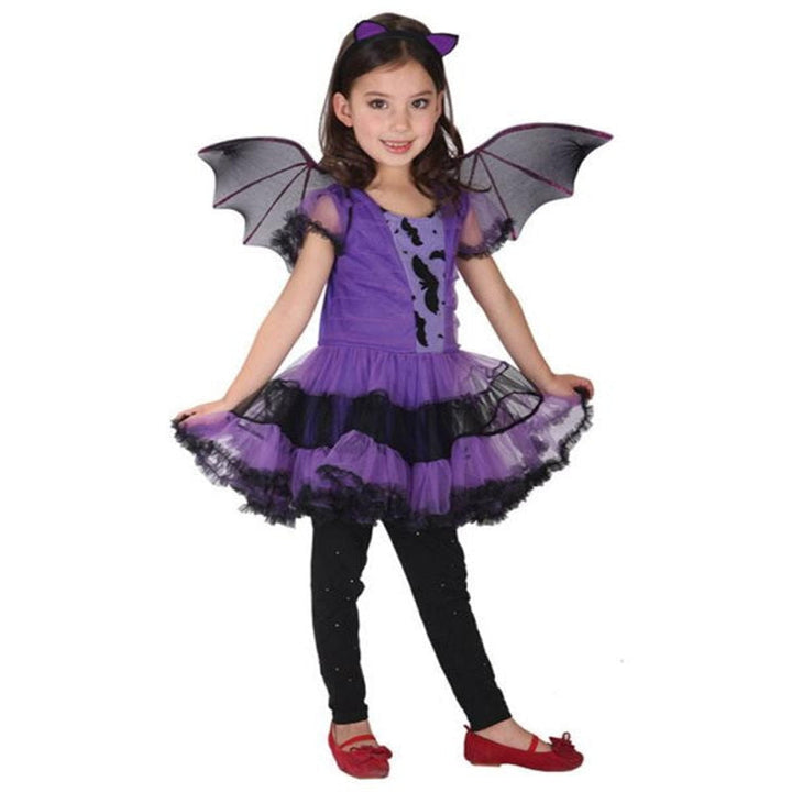 Toddler Bat Costume Dress Set With Wings & Cat Ears