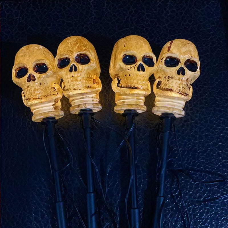 Halloween Skull Stake Lights for Spooky Garden Glow