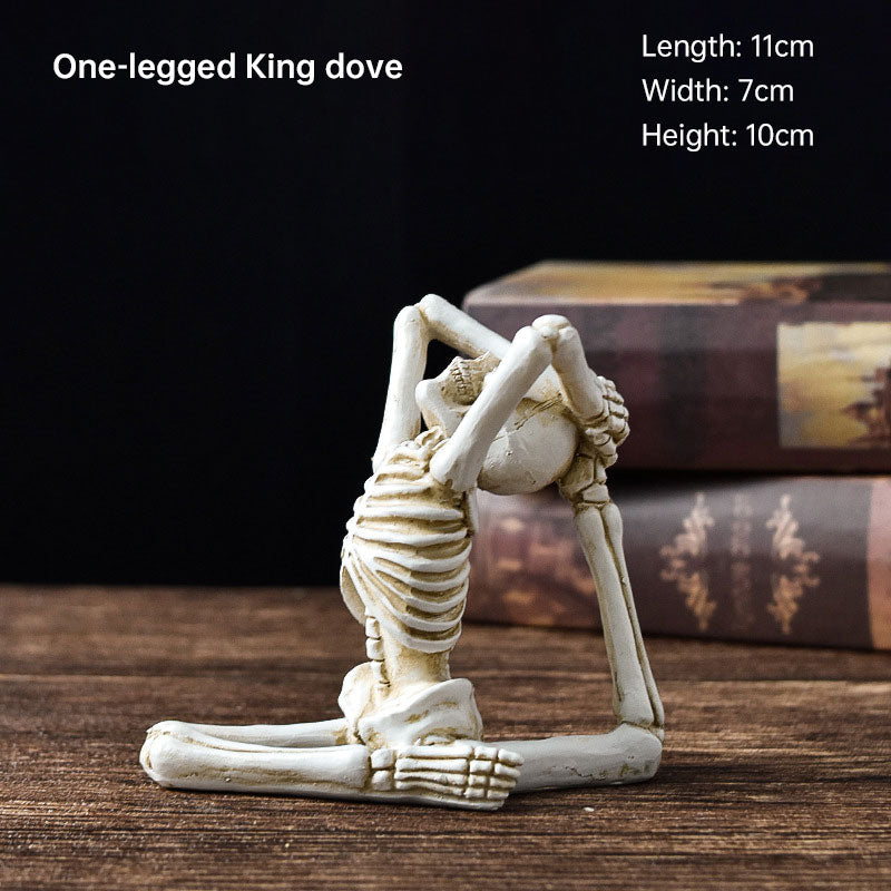 Meditating Skeleton Halloween Decor for Gothic Shelves