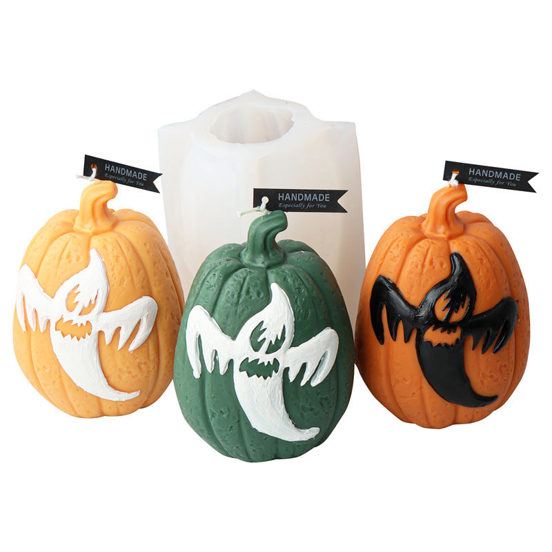 Halloween Pumpkin Candle Mold for Ghost & Bat Designs