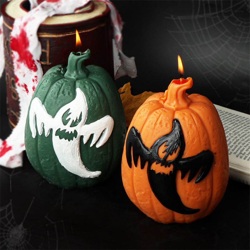 Halloween Pumpkin Candle Mold for Ghost & Bat Designs