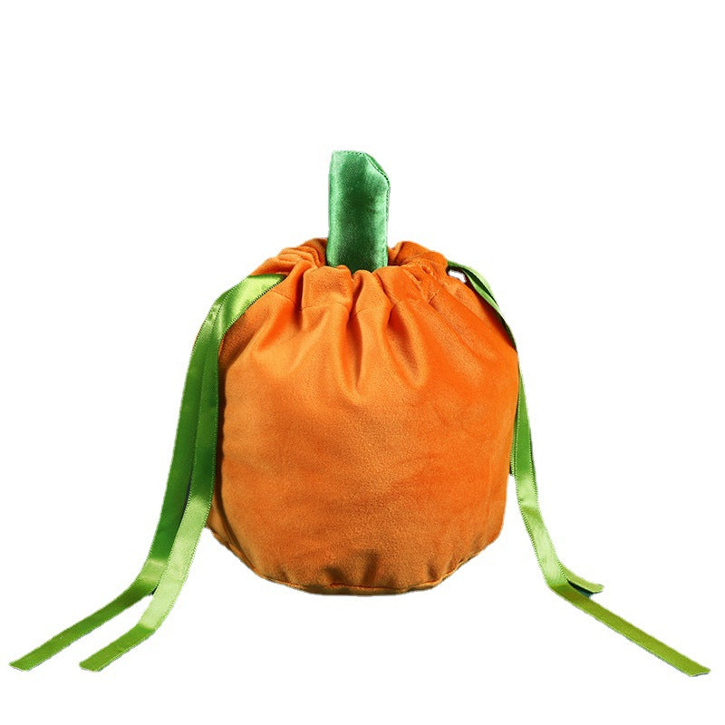 Halloween Pumpkin Velvet Gift Bags for Candy & Gifts
